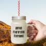 Brown Army Wife Status Promise Frosted Glass Mason Jar With Straw