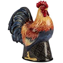 Home Décor Premium 11.25" Gilded Rooster 3-D Cookie Jar One Size Multicolor Storage Durable Strong Decorative