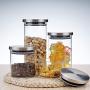 BESTONZON 350ml Glass Storage Jar Set Glass Food Jars with Stainless Steel Lid for Food Nuts Coffee Beans Tea Leave Other (10x8cm)