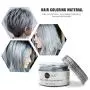 VOLLUCK Silver Grey Hair Wax Pomades 4.23 oz - Natural Hair Coloring Wax Material Disposable Hair Styling Clays Ash for Cosplay,Hallowee,Party