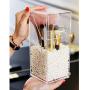 Makeup Beads for Brushes,AIYoo Art Faux Pearls 1500 pcs for Lipstick, Mascara, Eyeliner,Makeup Brush Holder Organizer, Highlight Plastic Round Pearls,Diameter 8mm