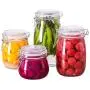 Bouteille de stockage en verre pour aliments, récipient transparent étanche pour conserves, céréales, thé, miel, 500 ml Bouteille de stockage en verre pour aliments, récipient transparent étanche pour conserves, céréales, thé, miel, 500 ml