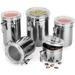 Sealed Coffee Flour Sugar Tea Food Storage Stainless Steel Airtight Canister For Home Kitchen Office, Stainless Steel (XL (3.9x6.3))