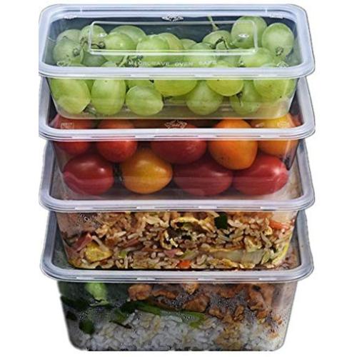 Emoyi 12-Pack 1 Compartment Lunch box Food Containers with Lids, Leak Proof, Microwavable, Freezer And Dishwasher Safe, 23 Ounce