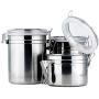 Stainless Steel Sealed Jar Airtight Canister Kitchen Coffee Sugar Tea Beans Storage Bottles 2.95 inch