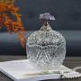 ZSY Decorated Crystal Glass Candy Dish with Lid, Crystal Clear, Strong Perspective, Used for Food Storage and Organization of Biscuit Jars, Suitable for Home Living Room Bedroom Banquet