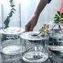 Nordic Glass Storage Jar Bottle Scandinavian Elegant Desk Minimalist Storage Bottle Organizer Hydroponic Plant Vase Home Decor,Flower L