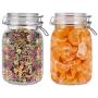 Jar Bottle World Airtight Borosilicate Glass Canister Set,2pcs Food Storage Jar Storage Container with Seal Clamp for Dry Food Kitchen Canning Cereal,Pasta,Sugar,Beans,Spice(1.0L)