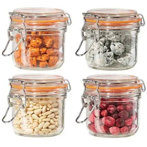 4-teiliges Glasbehälter-Set Oggi mit Schraubdeckel und Silikon-Dichtungen – 200ml