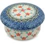 Polish Pottery Jar with Lid 5-inch Floral Lattice made by Ceramika Artystyczna