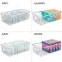 mDesign Metal Farmhouse Kitchen Pantry Food Storage Organizer Basket Bin - Wire Grid Design for Cabinet, Cupboard, Shelf, Countertop - Holds Potatoes, Onions, Fruit - Large, 4 Pack - Chrome mDesign Metal Farmhouse Kitchen Pantry Food Storage Organizer Basket Bin - Wire Grid Design for Cabinet, Cupboard, Shelf, Countertop - Holds Potatoes, Onions, Fruit - Large, 4 Pack - Chrome
