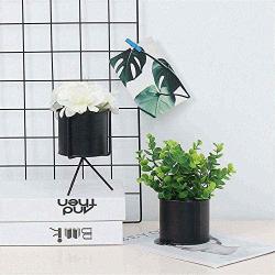 Nordic Metal Storage Jars With Frame Modern Pencil Holder Ins Chic Ins White Black Floral Machine Flower Vase Storage Jar Pot,White