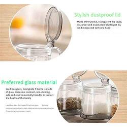CSPFAIRY Kitchen Creative Transparent Spice Jars Multifunction Seasoning Box for Pepper Spice Salt 4pcs/Set