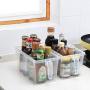 HOMELUNY Pack of 4 Refrigerator Crisper Storage Box with Handle Food Kitchen Clear Storage Jars for Candy, Cookie, Rice, Sugar,Flour,Snacks Keeping Food Dry & Fresh