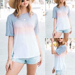 ???? HebeTop ???? Womens Summer Casual Tunic Tops Short Sleeve O Neck T Shirts
