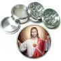 Jesus Christ Sacred Heart Aluminum Tobacco Herb Spice Grinder