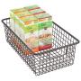 mDesign Modern Farmhouse Metal Wire Storage Organizer Bin Basket with Handles for Kitchen Cabinets, Pantry, Closets, Bedrooms, Bathrooms - 16.25" Long, 8 Pack - Bronze