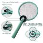 Electric Bug Zapper Fly Swatter Mosquito Killer, 2 in 1 Foldable USB Rechargeable Insect Killer with LED Lighting 3 Layers Safety Mesh for Indoor, Travel, Camping