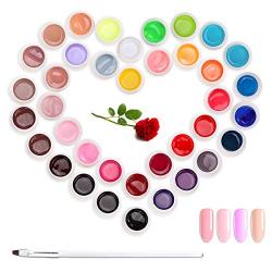 Janolia Gel Nail Polish Kit, 36 Colors UV Nail Glue, UV LED Soak Off Gel for Nail Art Design, Perfect Set for Practicing and Gift