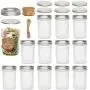 Glasbehälter 8 OZ, 12er Set Konservierungsgläser mit Standarddeckeln und Bändern/Papiertagungen & Schnur/Zusätzliche 6 Deckel, Ideal für Marmelade, Honig, Hochzeitsschönes, Duschschönes, Babynahrung