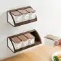 Perforation-free Condiment Box Set With Salt Shelf Household Condiment Tank Receives Box Wall Hanging Condiment Box Condiment bottles (Color : A380) Perforation-free Condiment Box Set With Salt Shelf Household Condiment Tank Receives Box Wall Hanging Condiment Box Condiment bottles (Color : A380)