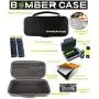 BOMBER CASE - Pax 2 & 3 Deluxe Kit mit Großer, Versiegelter Geruchsdichter Aufbewahrungsbox, Mini Geruchsdichter Tragetasche, Glas-Kräuterglas, Bumper Endkappen, Aluminium Material Flasche, Verschlusszipper (Grün)