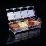 JUSTDOLIFE Multi-purpose Seasoning Box Sets Condiment Box Spice Jar with Rack & Spoons Kitchen Accessary 4PCS
