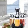 Rotating Spice Rack, with 6 Glass Spice Jars, Seasoning Organizer Storage Containers, Thicken Bottom, Revolving Spice Rack Set for Home, Restaurant, Hotel, Kitchen Rotating Spice Rack, with 6 Glass Spice Jars, Seasoning Organizer Storage Containers, Thicken Bottom, Revolving Spice Rack Set for Home, Restaurant, Hotel, Kitchen