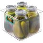 mDesign Plastic Food Storage Container Bin with Handles for Kitchen, Pantry, Cabinet, Fridge/Freezer - Cube Organizer for Snacks, Produce, Vegetables, Pasta - BPA Free, Food Safe - 8 Pack, Clear/Blue