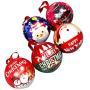 TOYANDONA Christmas Tinplate Ball Candy Storage Jar Candy Boxes Christmas Tree Decoration Holiday Surprise Gift 5pcs (Random Pattern)