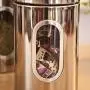 BESTONZON Stainless Steel Sealed Can Cereal Canister Storage Tank Kitchen Tool for Coffee Beans Tea Grains