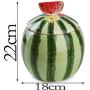 Creative Watermelon Shape Ceramic Food Storage Jar with Lid, Home Decoration