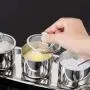 Ensemble de Pots en Inox pour Condiments, 3 avec Cuillères et Couvercle en Verre Transparent, Jeu de Pots de Conserve pour Épices avec Support, pour Rangement Cuisine Ensemble de Pots en Inox pour Condiments, 3 avec Cuillères et Couvercle en Verre Transparent, Jeu de Pots de Conserve pour Épices avec Support, pour Rangement Cuisine