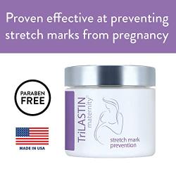 TriLASTIN Maternity Stretch Mark Prevention Cream, Unscented, 4 fl oz. - Hypoallergenic, Paraben-Free Formula