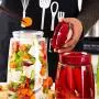 Transparente Glasbehälter mit Deckelset zur modernen Gärung – Honig, Marmelade, Obst, Essiggurken, Beilagen, Teebehälter (74OZ (2200ml))