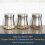 CHEFVANTAGE Glass Kitchen Storage Jar Set for Countertop with Air Tight Container Lid - Black