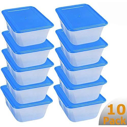 Food Storage Containers with Lids, Rectangular BPA-Free Deli Container, 45.6 Ounce, Leak Proof, Airtight, Microwave,Dishwasher Safe, Stackable, Reusable, White