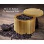 Estilo 100% Natural Bamboo Salt and Spice Box with Lid Set 2