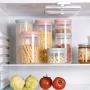 Kitchen Sealed Jar Plastic Bottle Transparent Grain Storage Box Zero Food Dried Fruit Bean Candy Storage Tank (Color : Pink, Size : S)