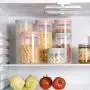 Kitchen Sealed Jar Plastic Bottle Transparent Grain Storage Box Zero Food Dried Fruit Bean Candy Storage Tank (Color : Pink, Size : S)