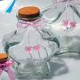 Glass Storage Jar for Chocolate, Clear Food Storage Jar with Cork Stopper, Food Storage Container for Kitchen Sauce Vinegar - Star Shaped