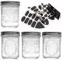 Ball Mason Jars 16 oz Wide Set of 4 Bundle With eHomeA2Z 62 Premium Reusable Chalkboard Stickers Ball Mason Jars 16 oz Wide Set of 4 Bundle With eHomeA2Z 62 Premium Reusable Chalkboard Stickers