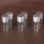 12 Stück 10ml Klare Proben Glasflaschen Beutel Behälter mit Gold- und Silberverschlüssen für Kosmetik, Reisen, ätherische Öle, Pulver, Cremes, Salben, Schmiermittel (Silber)