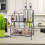 Kitchen Spice Racks, Gunel 2-Tier Standing Bathroom Shelf Kitchen Countertop Storage Organizer Jars Bottle Seasoning Rack Shelf Holder (Black)