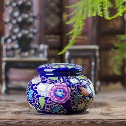 Jingdezhen Antique Enamel Ceramic Tea Jar Tea Caddy Canister Portable Travel Storage Bottles Sealed Tank Jar Food Candy Jar,1 tea jar