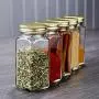 12 Klare Glasbehälter, 4oz mit Gold Metallverschlüssen und Shaker-Kappen, leere Organizer-Set, Dekoratives & Modernes Set – Gewürze, Würze, Lebensmittel, Basteln, Geschenke