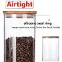 Najer Lebensmittelbehälter Glas Dichtung Küchen Organizer Behälter mit Bambusdeckeln, BPA-frei zur Konservierung von Kaffee, Süßigkeiten, Keksen, Pasta, Müsli und Mehl, 15 fl oz (DxH/3x3,5 Zoll)