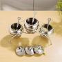 DUDDP Storage Spice lar set Stainless Steel Spice Jars Set,Seasoning Containers with 3 Jars,3 Serving Spoons? Includes Space-Saving Spice Rack (Silver),Kitchen supplies