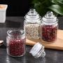 TOPBATHY Glass Kitchen Storage Jars for Cookie Clear Food Storage Containers with Airtight Lids size 300ml