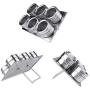 Magnetic Spice Tins Jars with Rack Stainless Steel,Clear Top,Shaker Lid,Set of 6